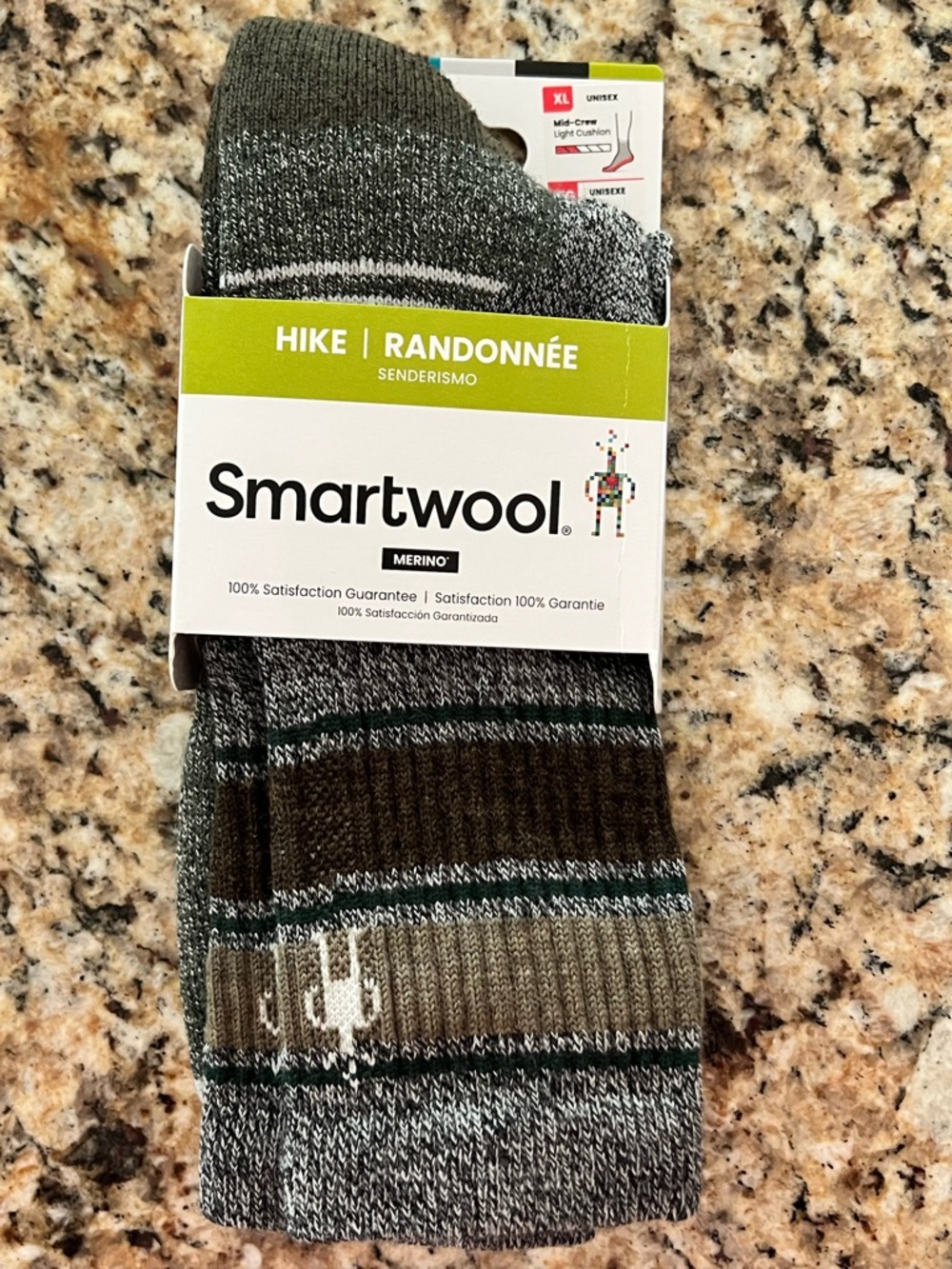 SMARTWOOL UNISEX MERINO WOOL MID CREW HIKE SOCKS - NEW - XL